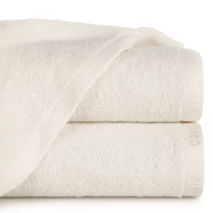 Ręcznik kąpielowy 70x140 cm bawełniany kolor kremowy z żakardową bordiurą 430 g/m2 EVI Pierre Cardin