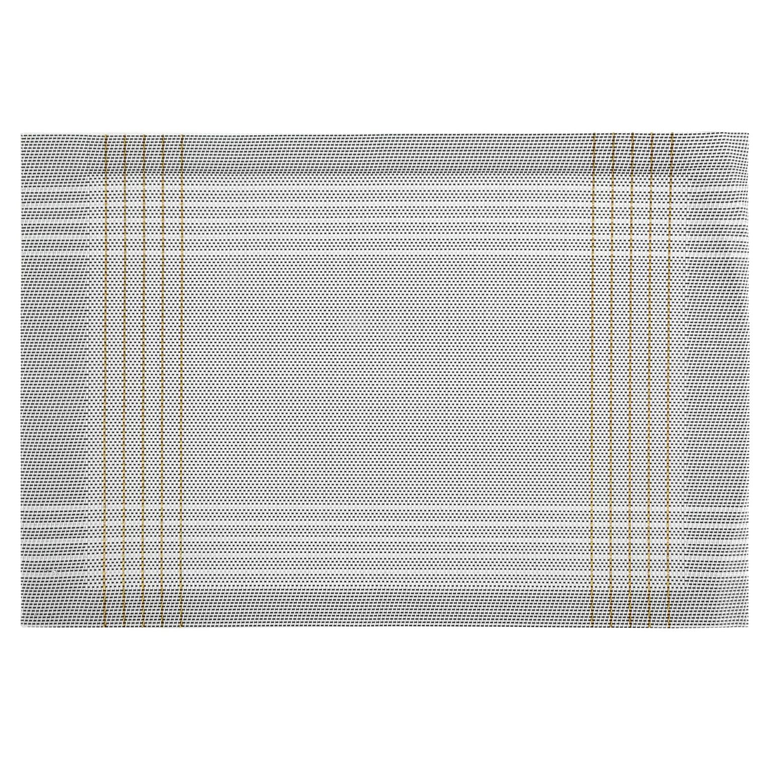 Podkładka na stół biało, złota 30x45 cm KARA zdobiona w subtelna kratkę