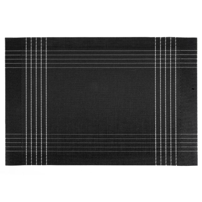 Podkładka na stół czarno, złota 30x45 cm KARA zdobiona w subtelna kratkę