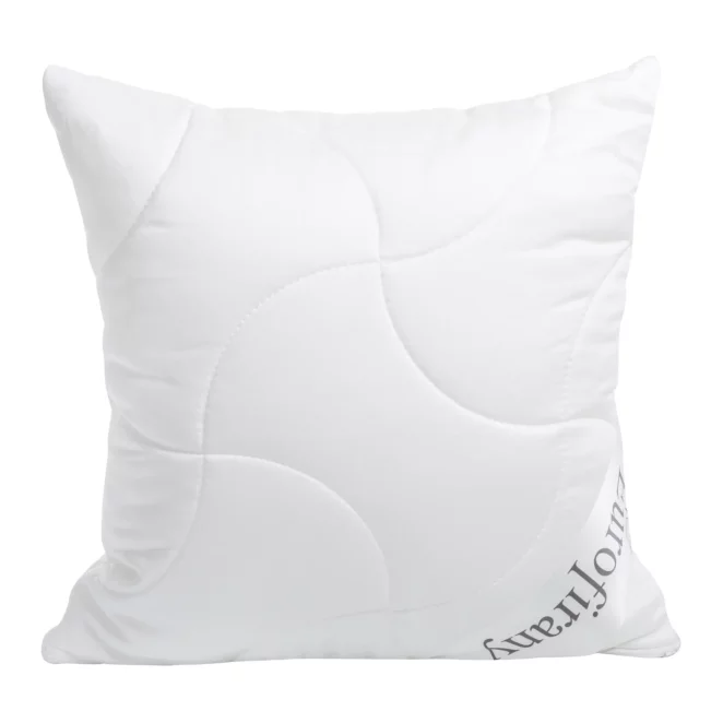 Poduszka 40 x 40 cm biała z wypełnieniem z lekkich kulek z włókna poliestrowego PLATINUM