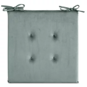 Poduszka na krzesło 40 x 40 x 3 cm  welwetowa ciemnomiętowa z ozdobnym pikowaniem i praktycznymi troczkami GAJA