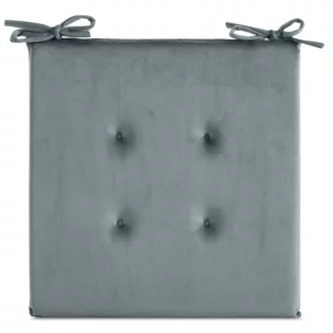 Poduszka na krzesło 40 x 40 x 3 cm  welwetowa morska z ozdobnym pikowaniem i praktycznymi troczkami GAJA