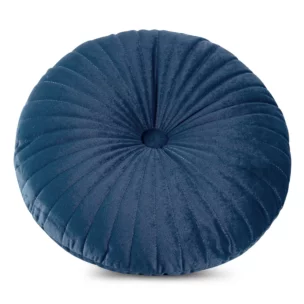 Poduszka okrągła średnica 40 cm welwetowa granatowa pikowana, z wypełnieniem VELVET 68