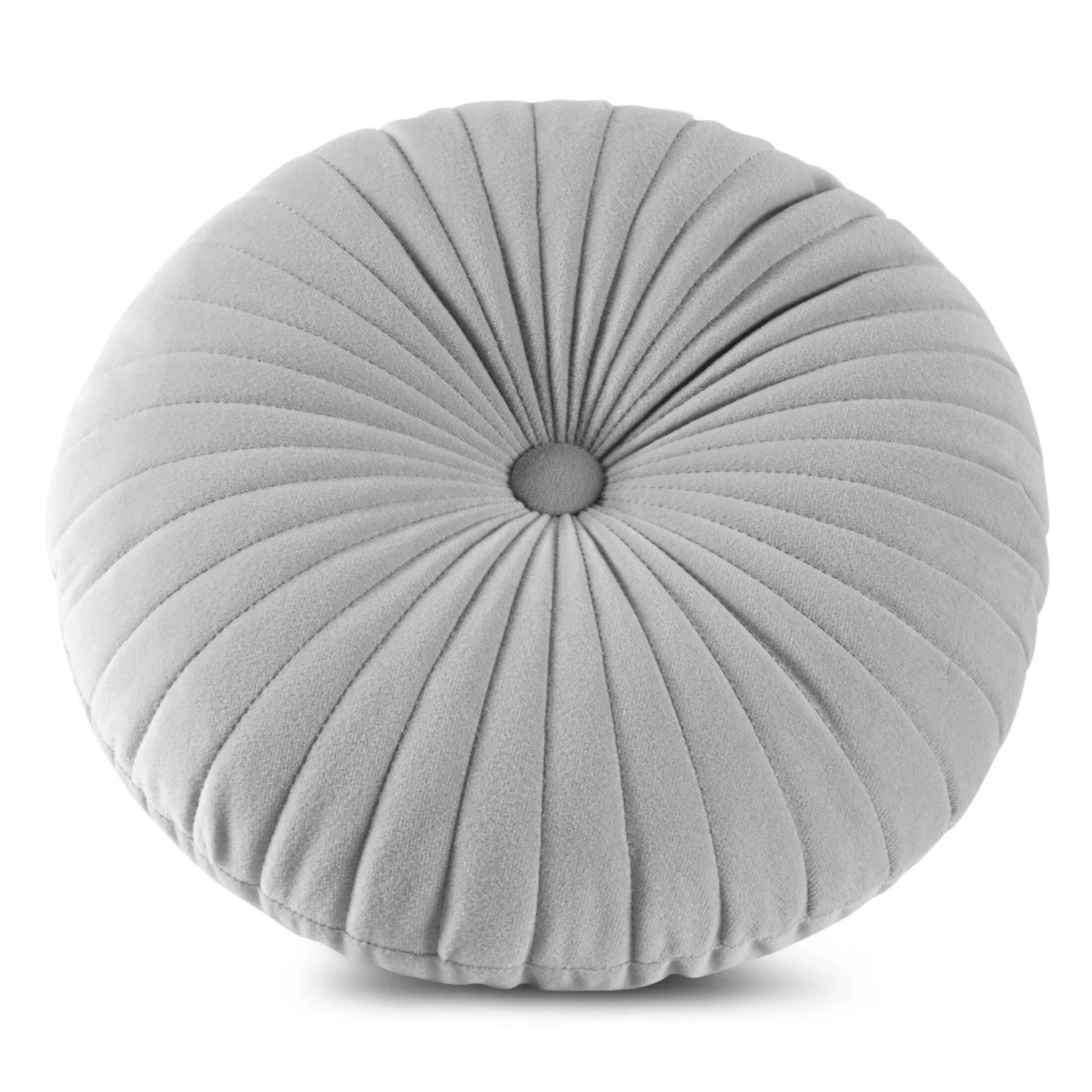Poduszka okragła średnica 40 cm welwetowa srebrna pikowana VELVET 68