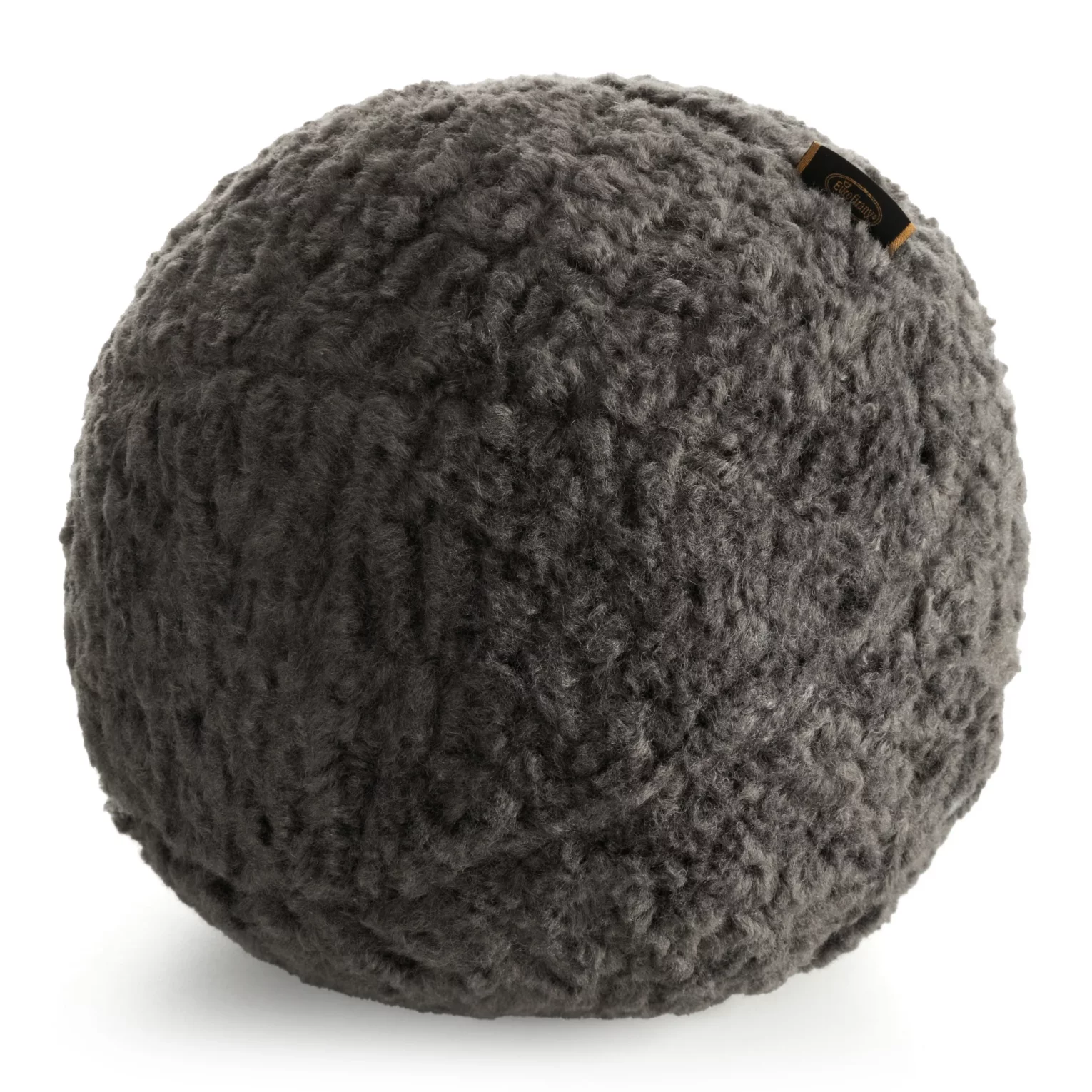 Poduszka w formie kuli średnica 24 cm z tkaniny typu bukla ciemnoszara BUKLA 09