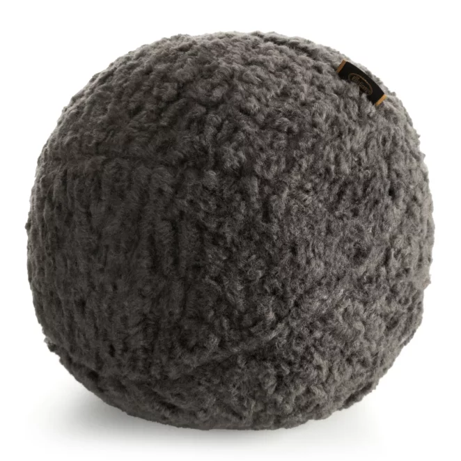 Poduszka w formie kuli średnica 24 cm z tkaniny typu bukla ciemnoszara BUKLA 09