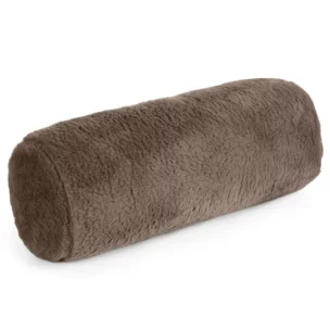 Poduszka wałek 15x45 cm beżowy z miękkiej futrzanej tkaniny NINA