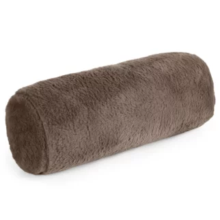 Poduszka wałek 15x45 cm beżowy z miękkiej futrzanej tkaniny NINA