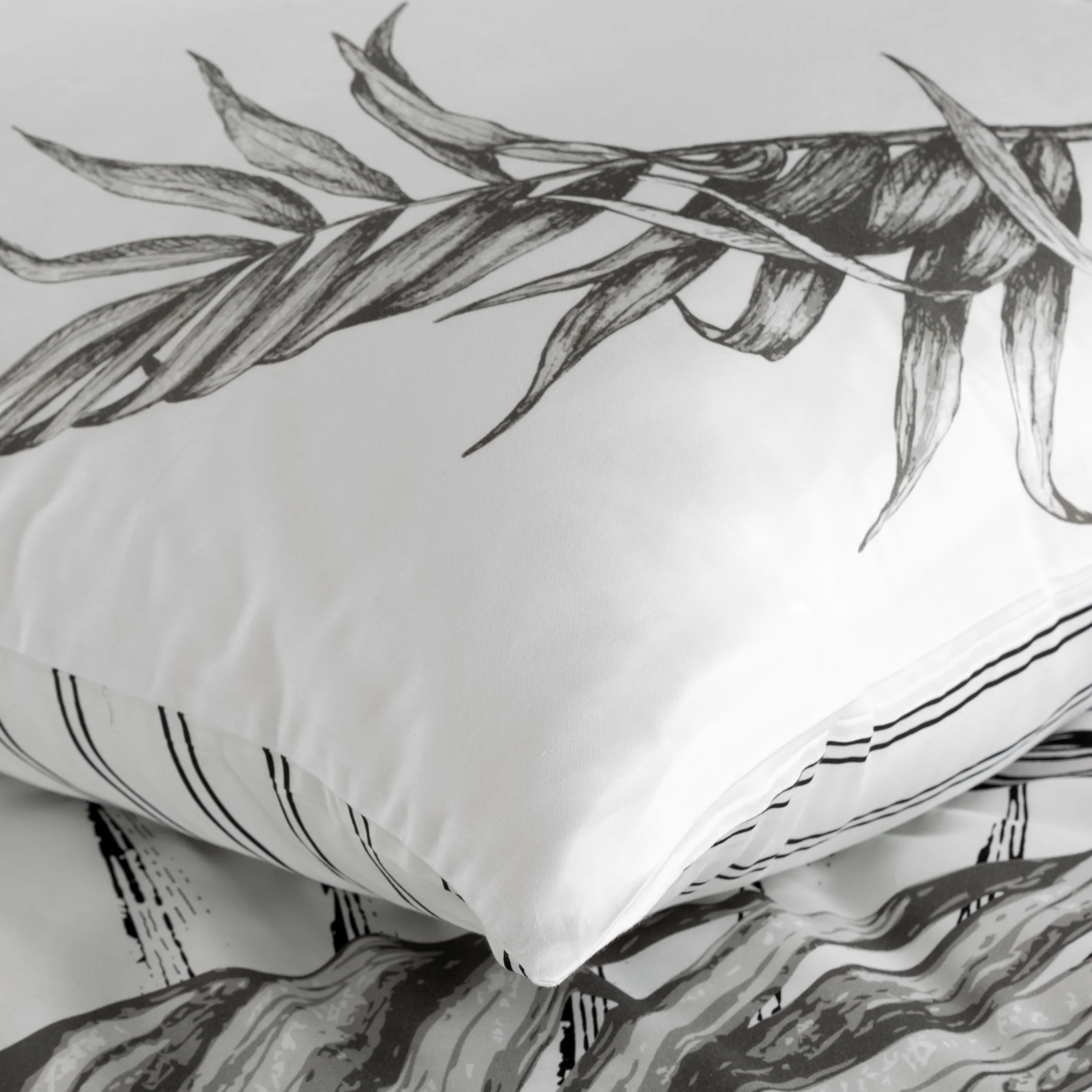 Pościel bawełniana 160x200 cm komplet 3 częściowy kolor biały, czarny styl nowoczesny PALOMA Eurofirany Premium