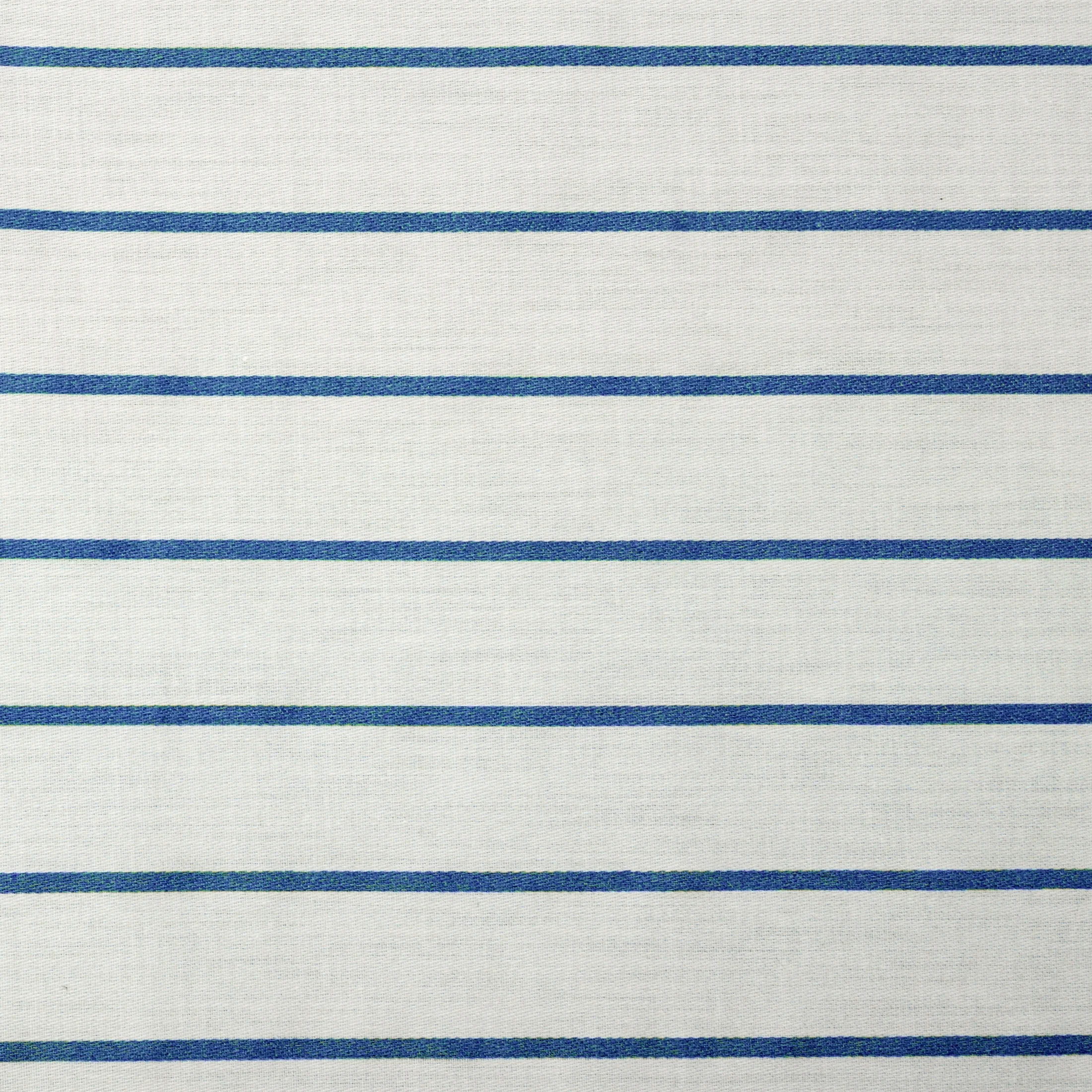 Pościel satynowa 220x200 cm komplet 3 częściowy kolor biało, granatowy w paseczki RAYA