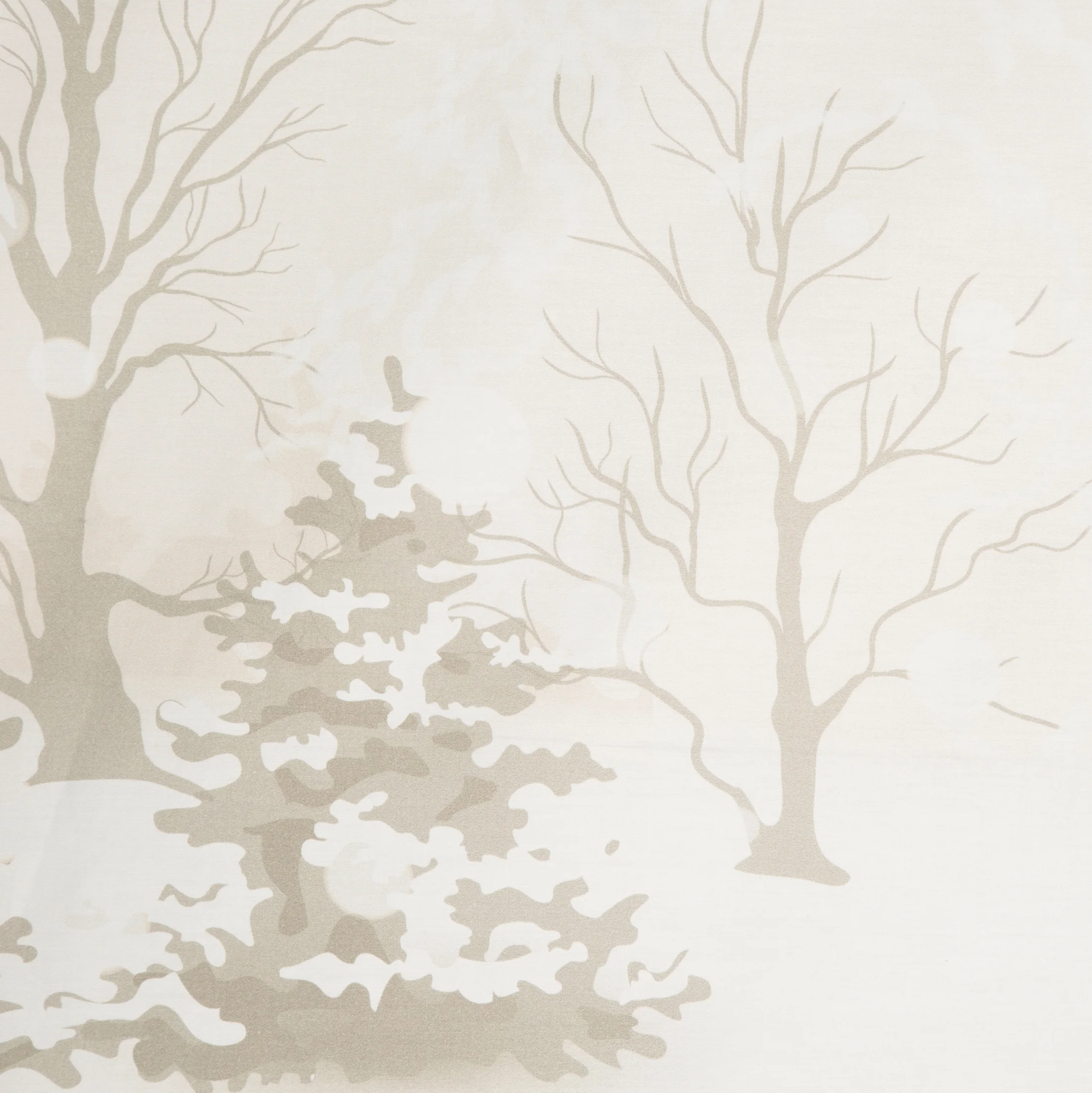 Pościel świąteczna 140x200 cm komplet 2 częściowy kolor beżowy, biały z subtelnym nadrukiem SNOWFLAKE
