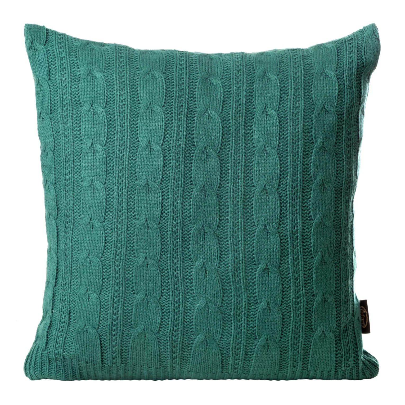 Poszewka na poduszkę 45x45 cm ciemnozielona z drobnym plecionym wzorem AKRYL 2