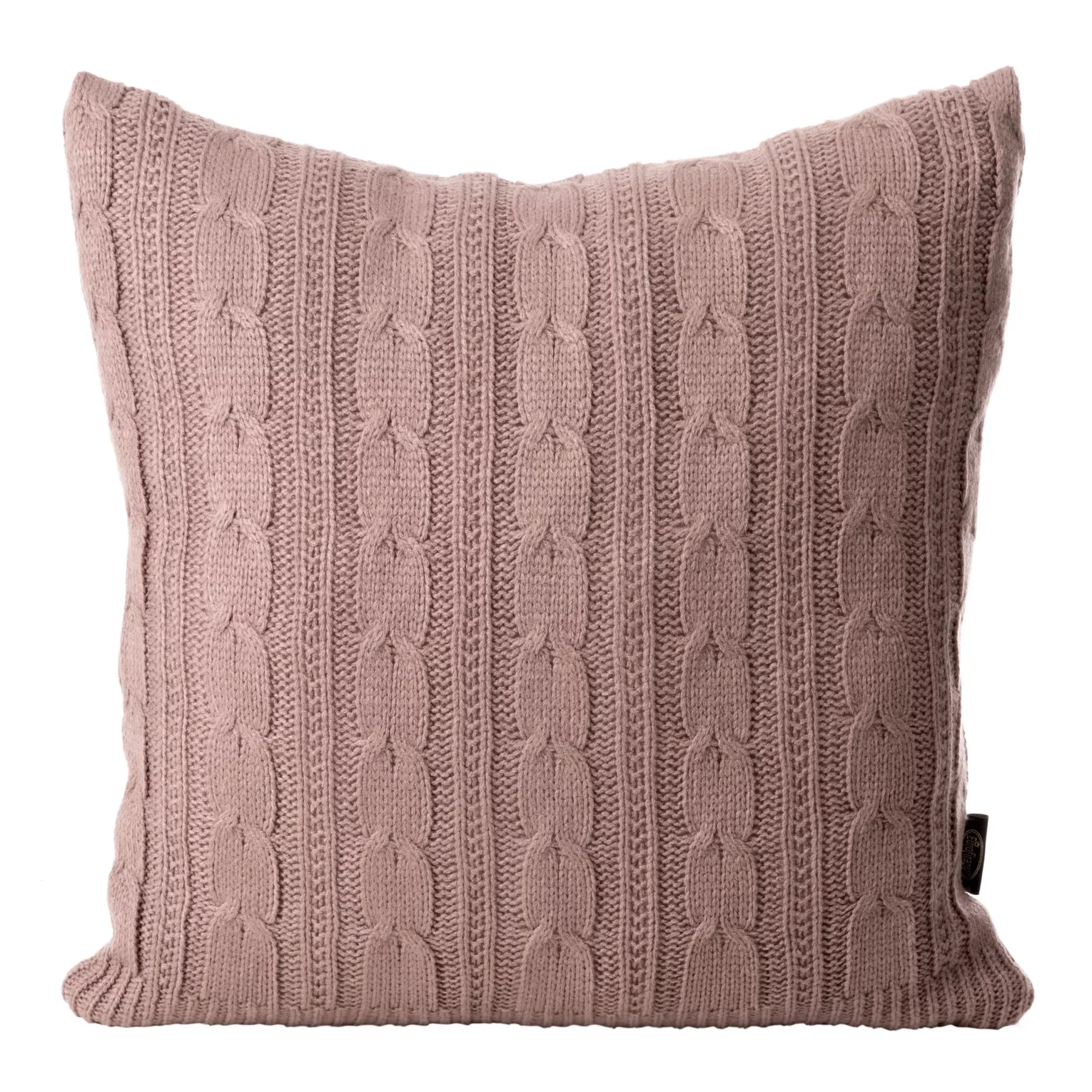Poszewka na poduszkę 45x45 cm pudrowo różowa z drobnym plecionym wzorem AKRYL 4