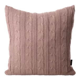 Poszewka na poduszkę 45x45 cm pudrowo różowa z drobnym plecionym wzorem AKRYL 4