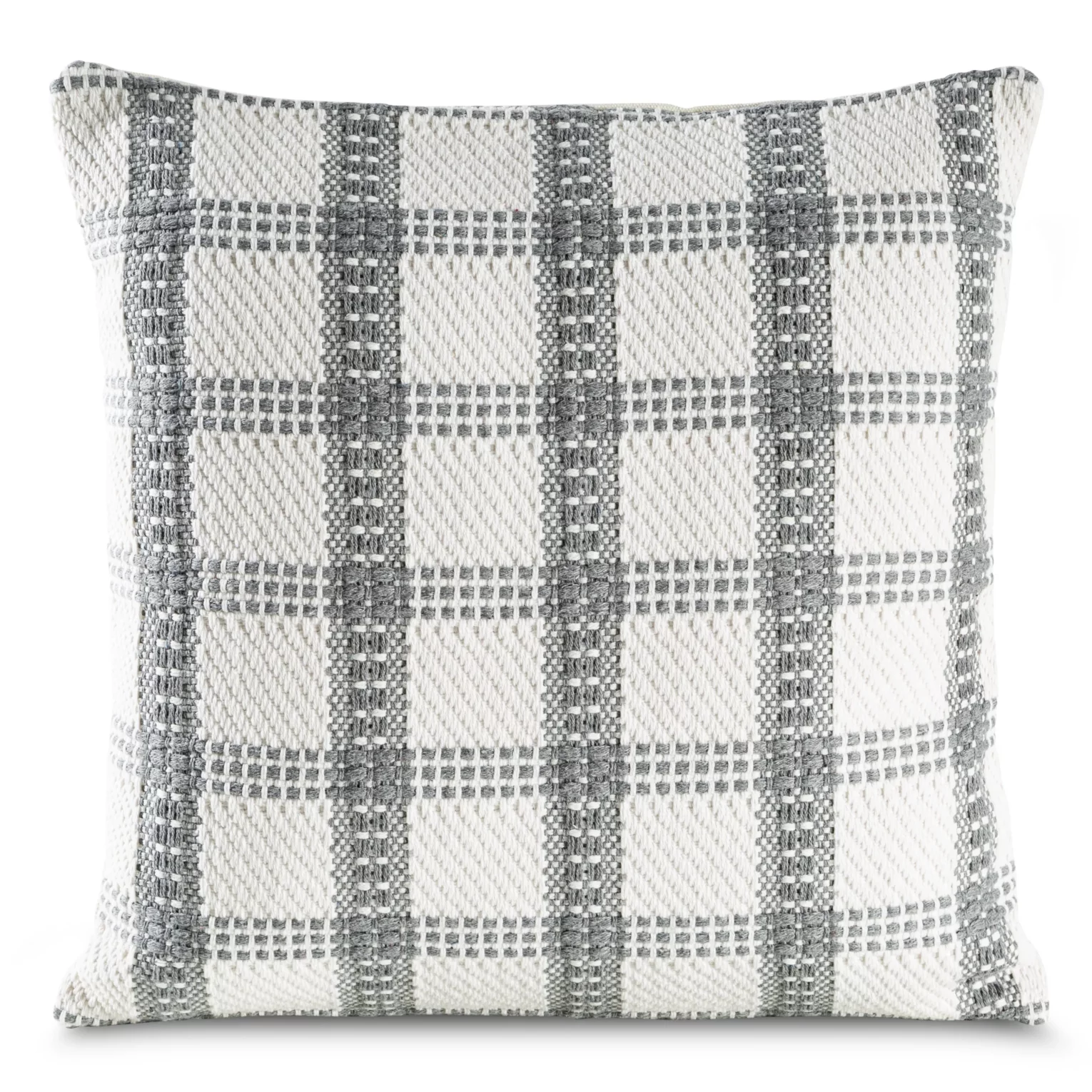 Poszewka na poduszkę 45x45 cm kremowo, srebrzysta z tkaniny strukturalnej BOHO