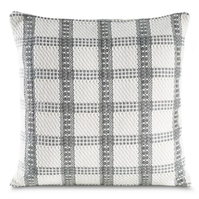 Poszewka na poduszkę 45x45 cm kremowo, srebrzysta z tkaniny strukturalnej BOHO