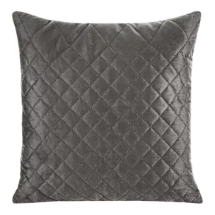 Poszewka na poduszkę 40x40 cm welwetowa grafitowa pikowana metodą hot press w geometryczny wzór LUIZ 3 DESIGN 91
