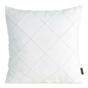 Poszewka na poduszkę 45x45 cm welwetowa biała z geometrycznym przeszywanym wzorem NALA Eurofirany Premium