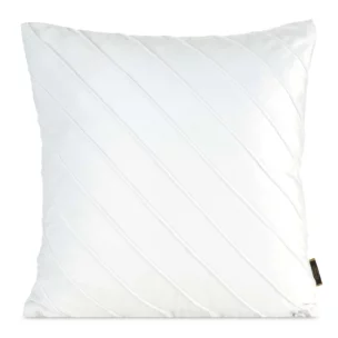 Poszewka na poduszkę 45x45 cm welwetowa biała z geometrycznym przeszywanym wzorem NALA Eurofirany Premium