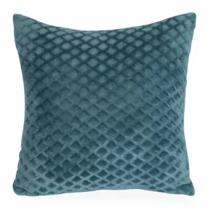 Poszewka na poduszkę 40x40 cm niebieska typu flano miękka w dotyku z geometrycznym efektem 3D BELA DESIGN 91