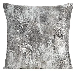 Poszewka na poduszkę 45x45 cm welwetowa grafitowa zdobiona metalicznym wzorem ESTER