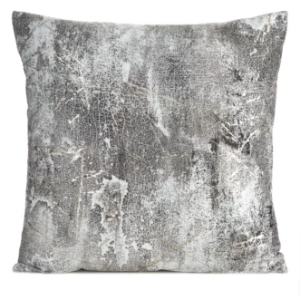 Poszewka na poduszkę 45x45 cm welwetowa grafitowa zdobiona metalicznym wzorem ESTER