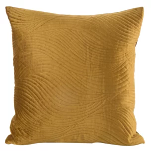 Poszewka na poduszkę 45x45 cm welwetowa, miodowa pikowana w falujący wzór RIA5 Eurofirany Premium