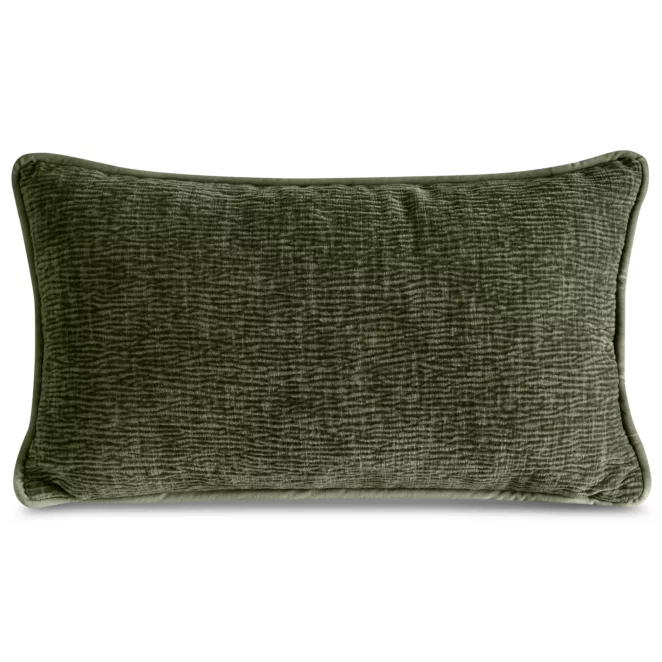 Poszewka na poduszkę 30x50 cm oliwkowa z szenilowej tkaniny ROSI - kolekcja FIORE