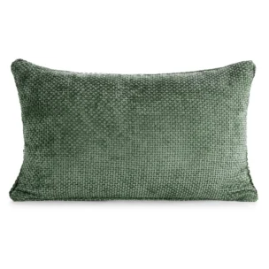 Poszewka na poduszkę 30x50 cm szenilowa z ozdobnym splotem ciemnozielona SZENIL 6