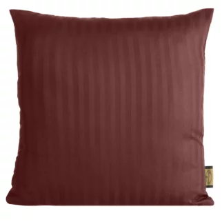 Poszewka na poduszkę 40x40 cm z satyny bawełnianej burgundowa w delikatne prążki VERA