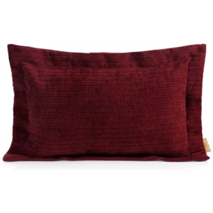 Poszewka na poduszkę  40x60 cm z szenilowej tkaniny bordowa o widocznym ozdobnym splocie Eva Minge Elegante