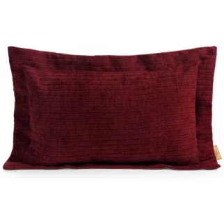 Poszewka na poduszkę  40x60 cm z szenilowej tkaniny bordowa o widocznym ozdobnym splocie Eva Minge Elegante