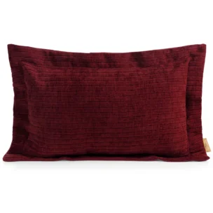 Poszewka na poduszkę 40x60 cm z szenilowej tkaniny bordowa o widocznym ozdobnym splocie Eva Minge Elegante