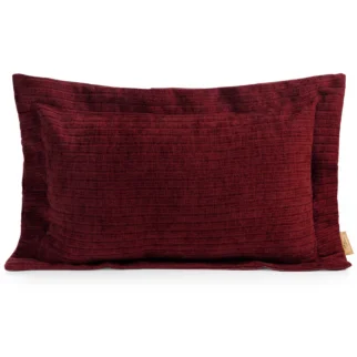 Poszewka na poduszkę 40x60 cm z szenilowej tkaniny bordowa o widocznym ozdobnym splocie Eva Minge Elegante