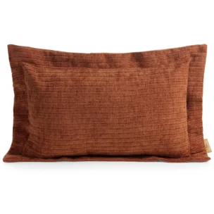 Poszewka na poduszkę 40x60 cm z szenilowej tkaniny ceglasta w drobne prążki Eva Minge Elegante