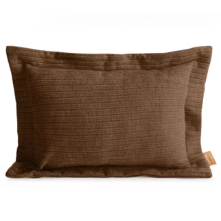 Poszewka na poduszkę 40x60 cm z szenilowej tkaniny jasnobrązowa o widocznym ozdobnym splocie Eva Minge Elegante