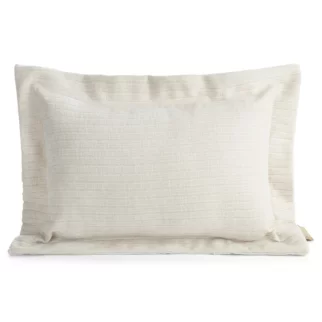 Poszewka na poduszkę 40x60 cm z szenilowej tkaniny kremowa w drobne prążki Eva Minge Elegante