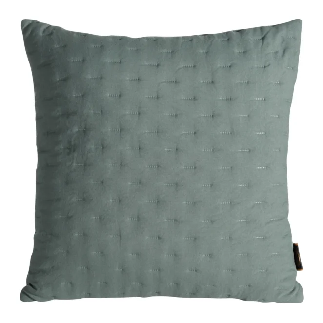 Poszewka na poduszkę 45x45 cm ciemnomiętowa z matowej tkaniny pikowana w drobny wzorek techniką hot press LIBI