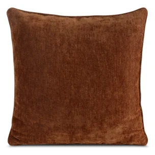 Poszewka na poduszkę 45x45 cm ruda z szenilowej tkaniny z elegancką lamówką NESKA