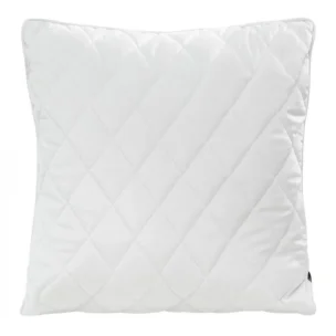 Poszewka na poduszkę 45x45 cm welwetowa, biała pikowana we wzór karo z ozdobną wypustką VELVET 27 Eurofirany Premium