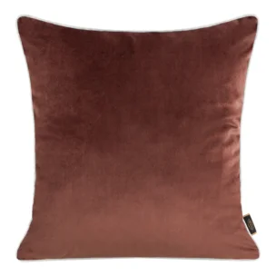 Poszewka na poduszkę 45x45 cm welwetowa, bordowo jasnoszara, dwustronna z wypustką na brzegach VELVET 57 Eurofirany Premium