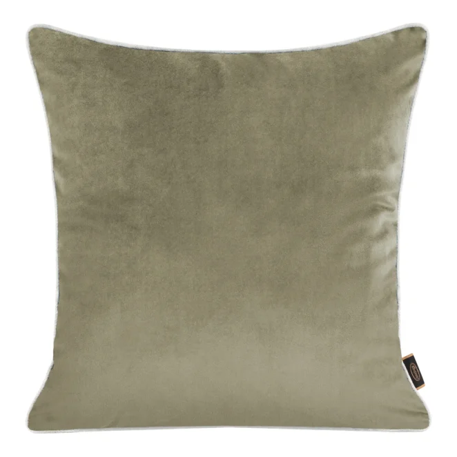 Poszewka na poduszkę 45x45 cm welwetowa kolor beżowy, jasnoszary, dwustronna z wypustką na brzegach VELVET 57 Eurofirany Premium