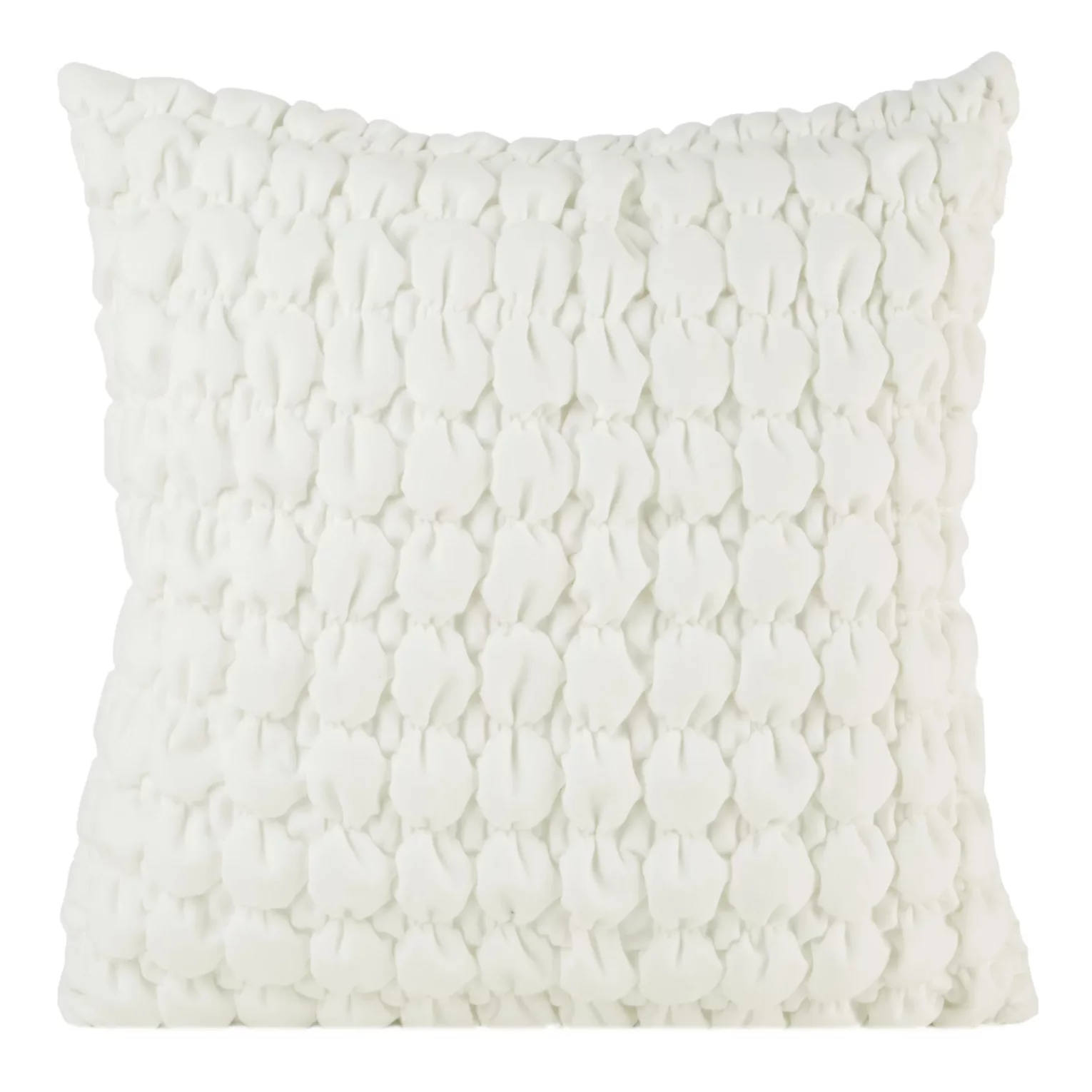 Poszewka na poduszkę 45x45 cm welwetowa kolor biały zdobiona wzorem 3D VELVET 193 Eurofirany Premium