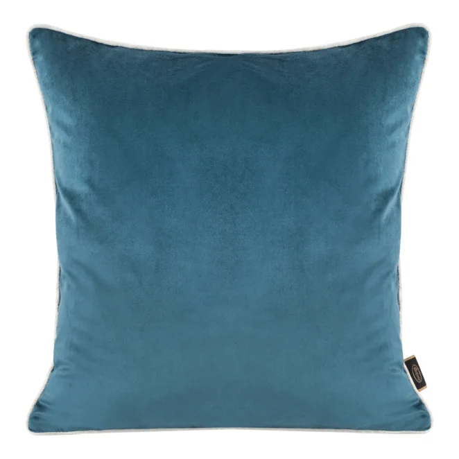 Poszewka na poduszkę 45x45 cm welwetowa kolor niebieski, jasnoszary, dwustronna z wypustką na brzegach VELVET 57 Eurofirany Premium