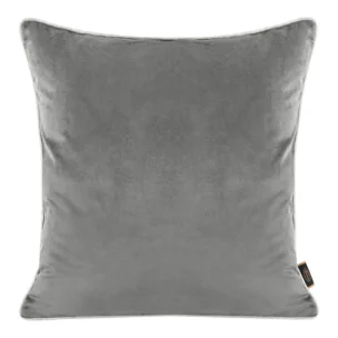 Poszewka na poduszkę 45x45 cm welwetowa, kolor szary, dwustronna lnu z wypustką na brzegach VELVET 57 Eurofirany Premium