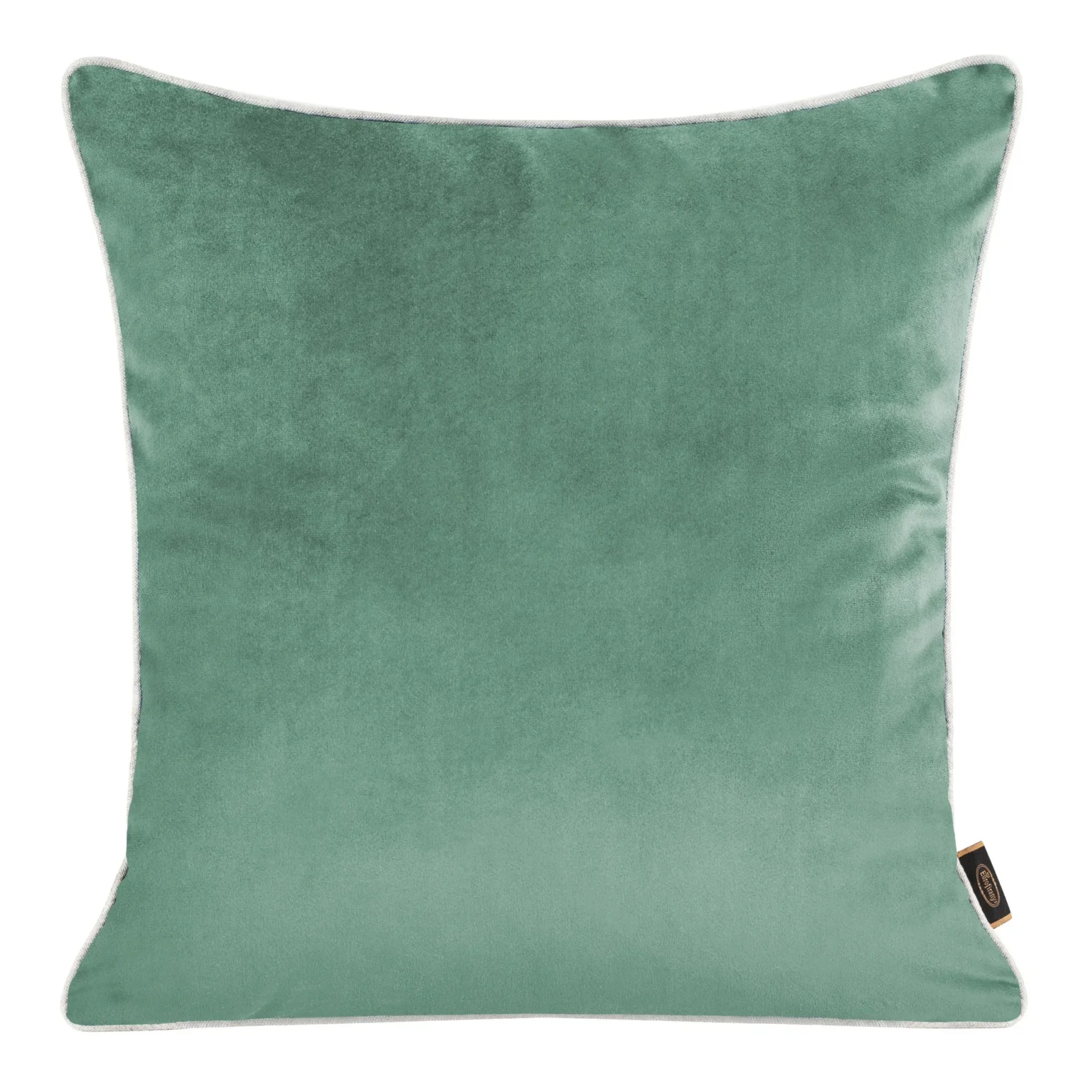 Poszewka na poduszkę 45x45 cm welwetowa kolor turkusowy, jasnoszary, dwustronna z wypustką na brzegach VELVET 57 Eurofirany Premium