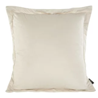 Poszewka na poduszkę 45x45 cm welwetowa kremowa z ozdobnymi brzegami RIA Diva Line