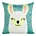 Poszewka na poduszkę 45x45 cm welwetowa turkusowo, biała z motywem lamy KIDS 2 DESIGN 91