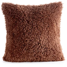 Poszewka na poduszkę 45x45 cm z przyjemnego, miękkiego futerka, jasnobrązowa PLUSH