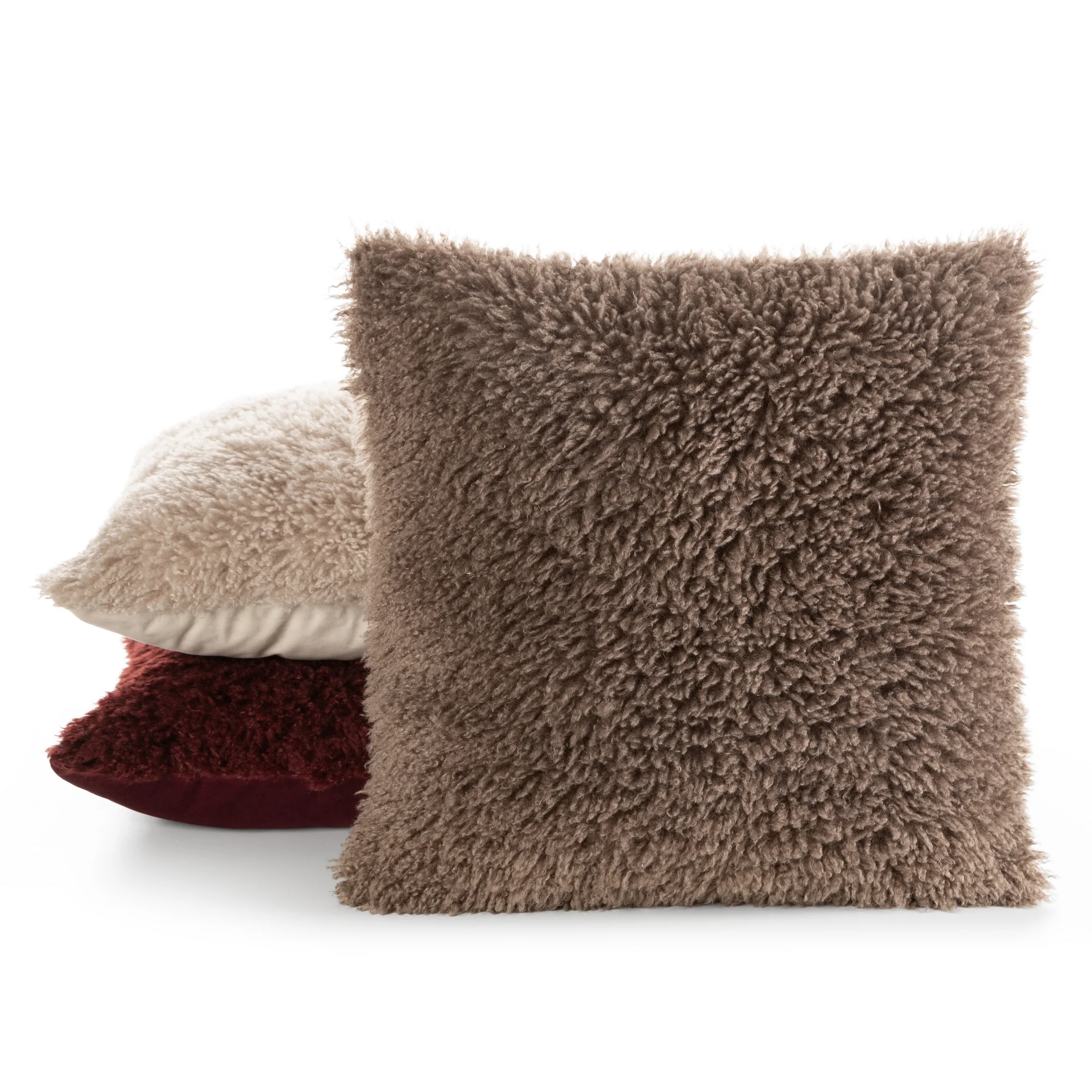 Poszewka na poduszkę 45x45 cm z przyjemnego, miękkiego futerka, srebrna PLUSH